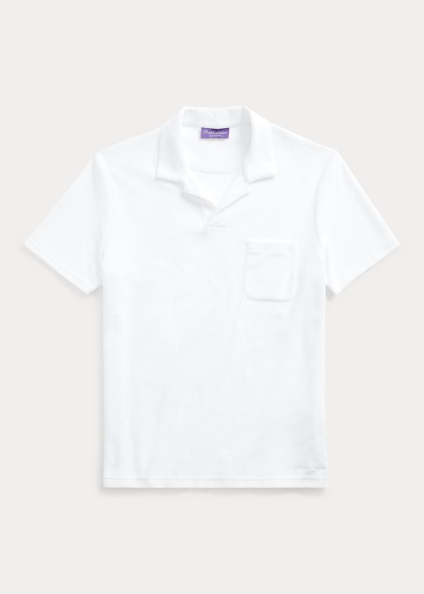 Polos Ralph Lauren Hombre Blancos - Custom Slim Fit Terry - CZFVH9745